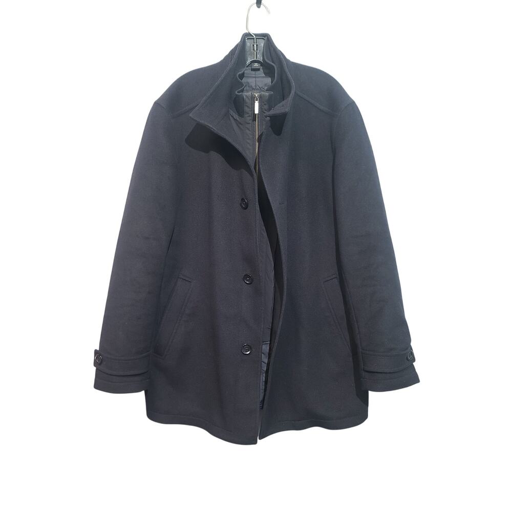 Hugo Boss Canlow Wool Cashmere Driving Coat Navy 42R GUC